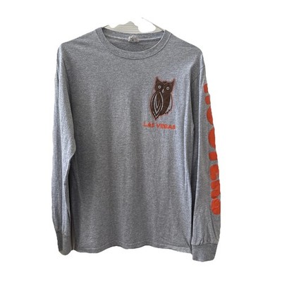 Hooters Las Vegas Long Sleeve Shirt 90 s Men s size Small Heather  Grey