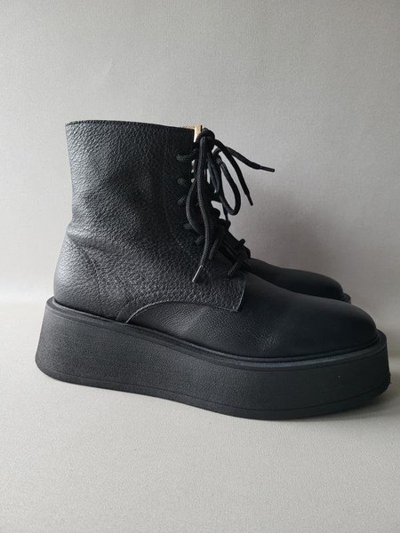 Women Karl Lagerfeld Boots Black Leather 38.5