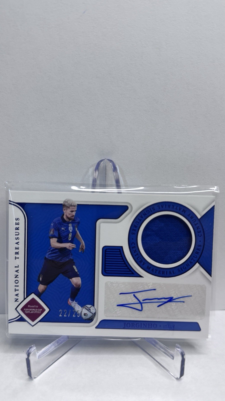 Panini 2022 National Treasures Jorginho Italy Auto Patch CE-J /25 view 3