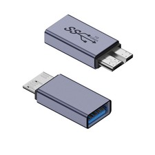 2 PCS 10Gbps USB A Female to Micro B Male Adapter for External Hard Drive