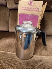 Revere Ware 1518 8-Cup Stovetop Percolator Copper Clad Stainless Steel