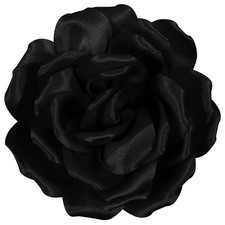 4.3 Inches Elegant Rose Black Flower Brooch Pins for Women, Fabric Flowers Ro...
