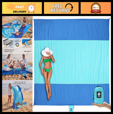 Extra Large Sandproof Waterproof Beach Blanket Mat - Quick Drying, Compact, Idea
