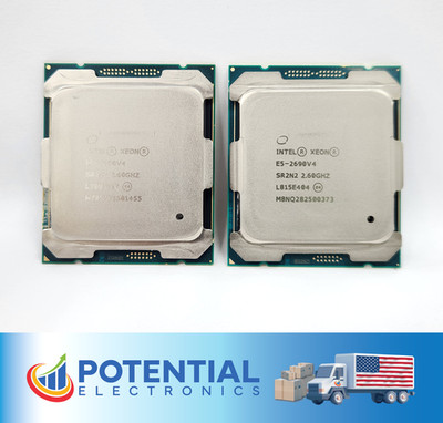 LOT OF 2 Intel Xeon E5-2690 V4 SR2N2 2.60GHz 14-Core 35MB LGA 2011 CPU Processor