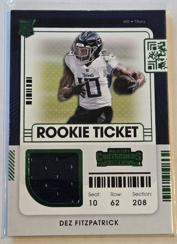 2021 Panini Contenders - Rookie Ticket Swatches Dez Fitzpatrick #RTS-DFI RC