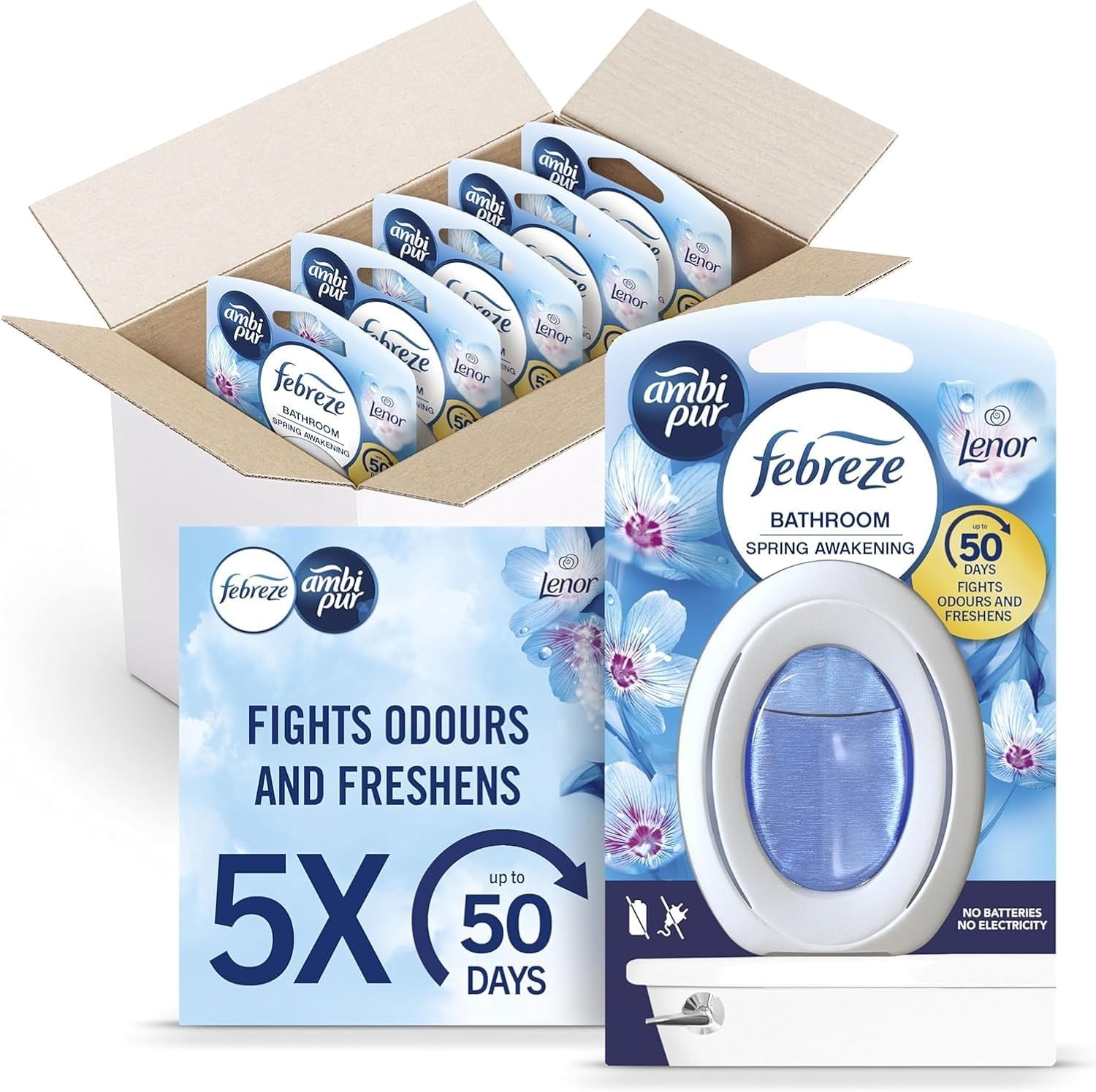 Febreze Bathroom Air Freshener Lenor Spring Awakening 5 Units Odour Fighter - Image 2