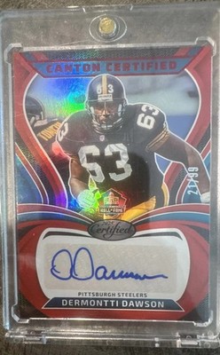 2025 Panini Canton Certified Sig Dermontti Dawson #CAN-DDA Mirror Red /99 (AU)