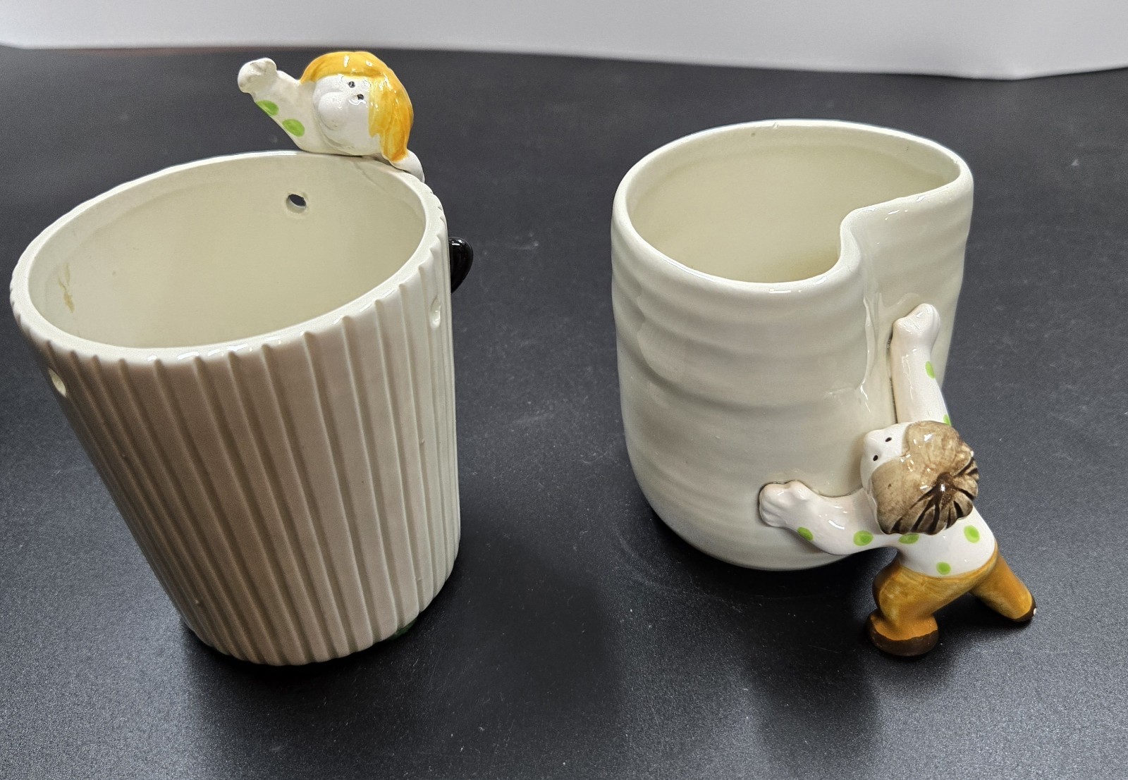 Vintage Fitz and Floyd Ceramic Painted Cartoon Figurines Planters