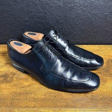 Gucci 147125 Black Leather Apron Toe Oxford Mens Size 11.5 D