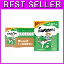 Crunchy & Soft Cat Treats, Seafood Medley Flavor, 6.3 oz x10