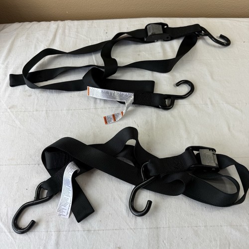Ancra Classic Tie-Down Straps 1.5in x 60in black Pair Cam Buckle S-Hooks