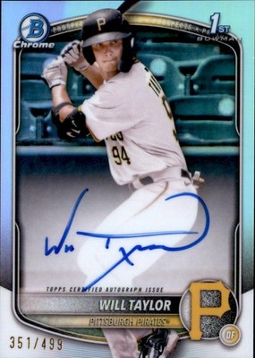 2025 Bowman Chrome #CPA-WT Will Taylor Prospect Autographs Refractor #/499