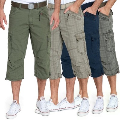 Timezone Herren 3/4 Cargo Shorts Hose Bermuda Herrenshorts Cargohose MilesTZ T2