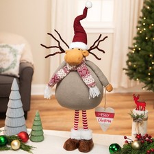 Northlight Plush Moose Merry Christmas Decoration - 24"