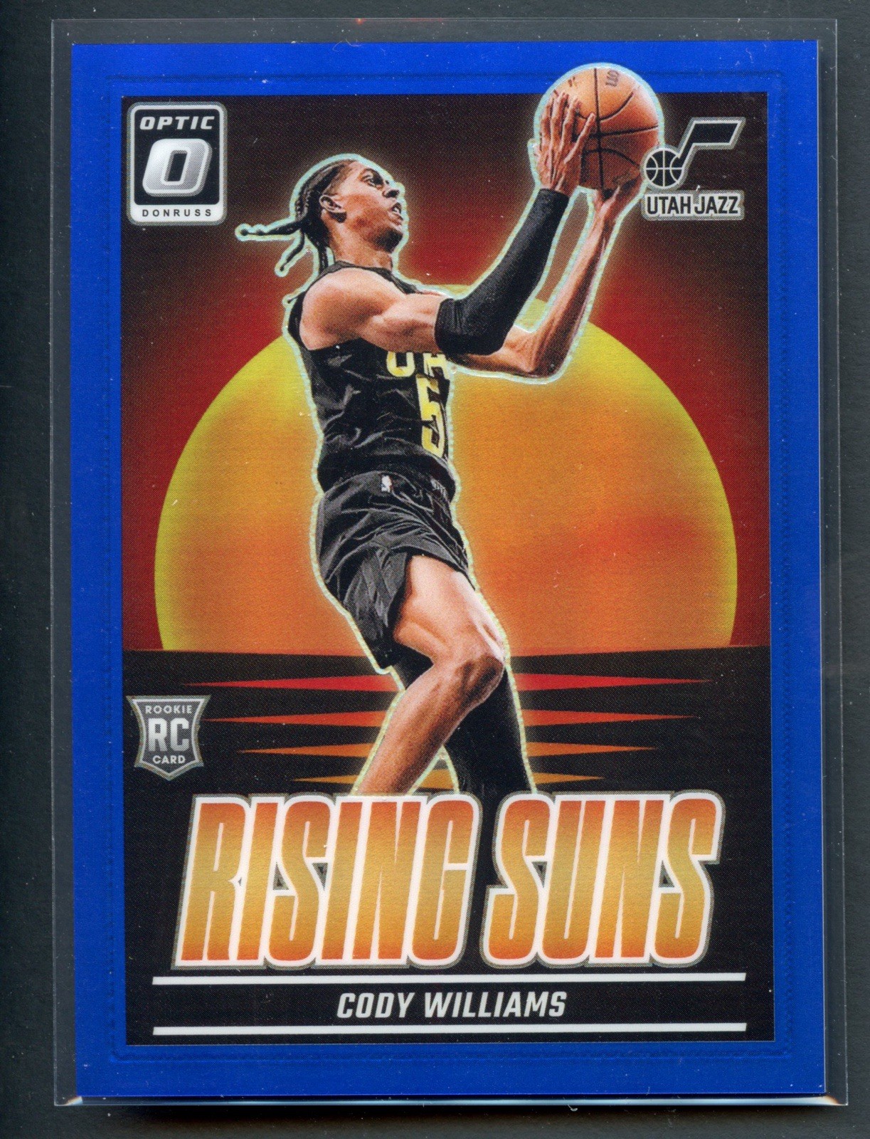 /49 Cody Williams Rising Suns Blue Prizm #8 Jazz RC Rookie 2024-25 Donruss Optic