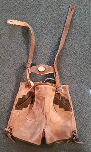 Vintage Boys Lederhosen Bavarian Short All Suede Oktoberfest Authentic Leather 