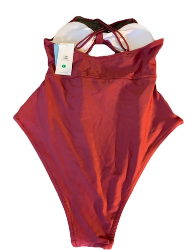 Cupshe Damen Badeanzug Gr. Large Neu mit Etikett Weinrot - Bild 2 von 4