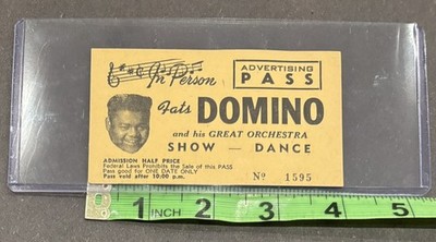 Original 1957 Fats Domino   Advertising Pass   Blueberry Hill, Early Rock N Roll