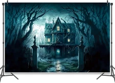 Halloween Party Decorations Backdrop Scary Haunted House Night Castle Halloween 