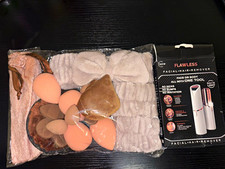 Makeup Brush Set, Sponges Powder Puffs, Headband, Facial Hair Remover