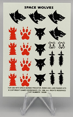 Warhammer Citadel Abziehbilder: 40k SPACE WOLVES ( 1996 ) - Transfer Sheets
