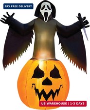 Fun World 6ft Ghost Face Inflatable. Officially Licensed