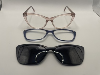 PAIR EYEWEAR THE WANDA PINK EYEGLASS FRAMES 53-16-140 + 2 TOPPERS NEW*