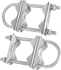 2 Sets Double Antenna Mast Clamp V Jaw Block with U-Bolts, Heavy Duty Mount Brac
