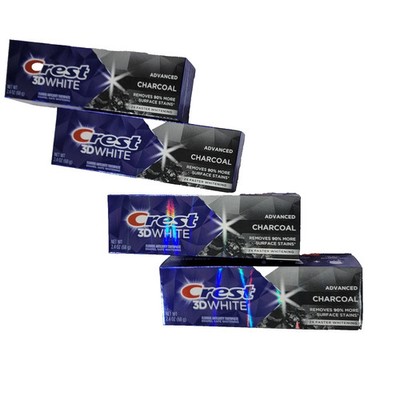 Crest 3D White Charcoal Teeth Whitening Toothpaste - 2.7 oz Lot of 4 EXP 12/2026