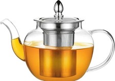 Glass Teapot with Infuser, Tea Pot Strainer for Loose Tea Leaf, 400ml