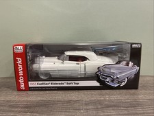 Auto World White 1953 Cadillac Eldorado Soft Top Adult Collectible 118 Read