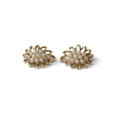 Vintage Finds - Faux Pearl Goldtone Flowers Bridal Jewellery