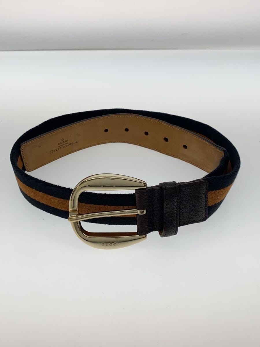 GUCCI Mens Leather Belt BRW 268237 1476 85 34 Black Brown