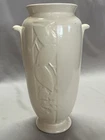 Vintage 10 1/2" Cream/ White Weller Pottery Floral Vase