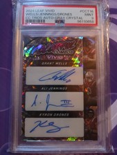 2024 Leaf Vivid Wells/Jennings/Drones Trio Auto Gray Crystal Psa9