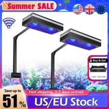 PopBloom 2PCS RL180 WiFi LED Aquarium Lights for 36" - 60" Saltwater Coral Reef