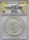 1928-S $1 ANACS AU 53 Details Peace Silver Dollar