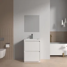 Brand New Vanity Acrylic Sink Combo 24" W X 19" D X 34" H V9002