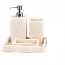 Stylish Luxury Bathroom Sets Stone - Bathroom Decor/Soap Dispenser, Tooth Bru...