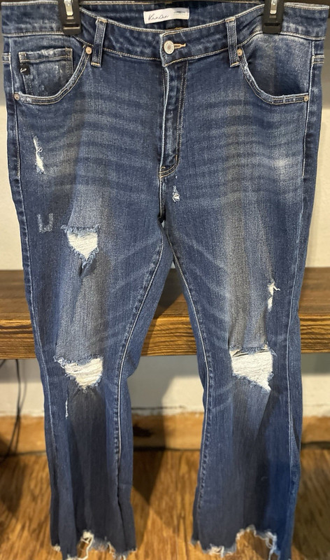 KanCan Women’s Skinny Blue Medium Wash Stretch Denim Jeans Distressed 5-Pocket