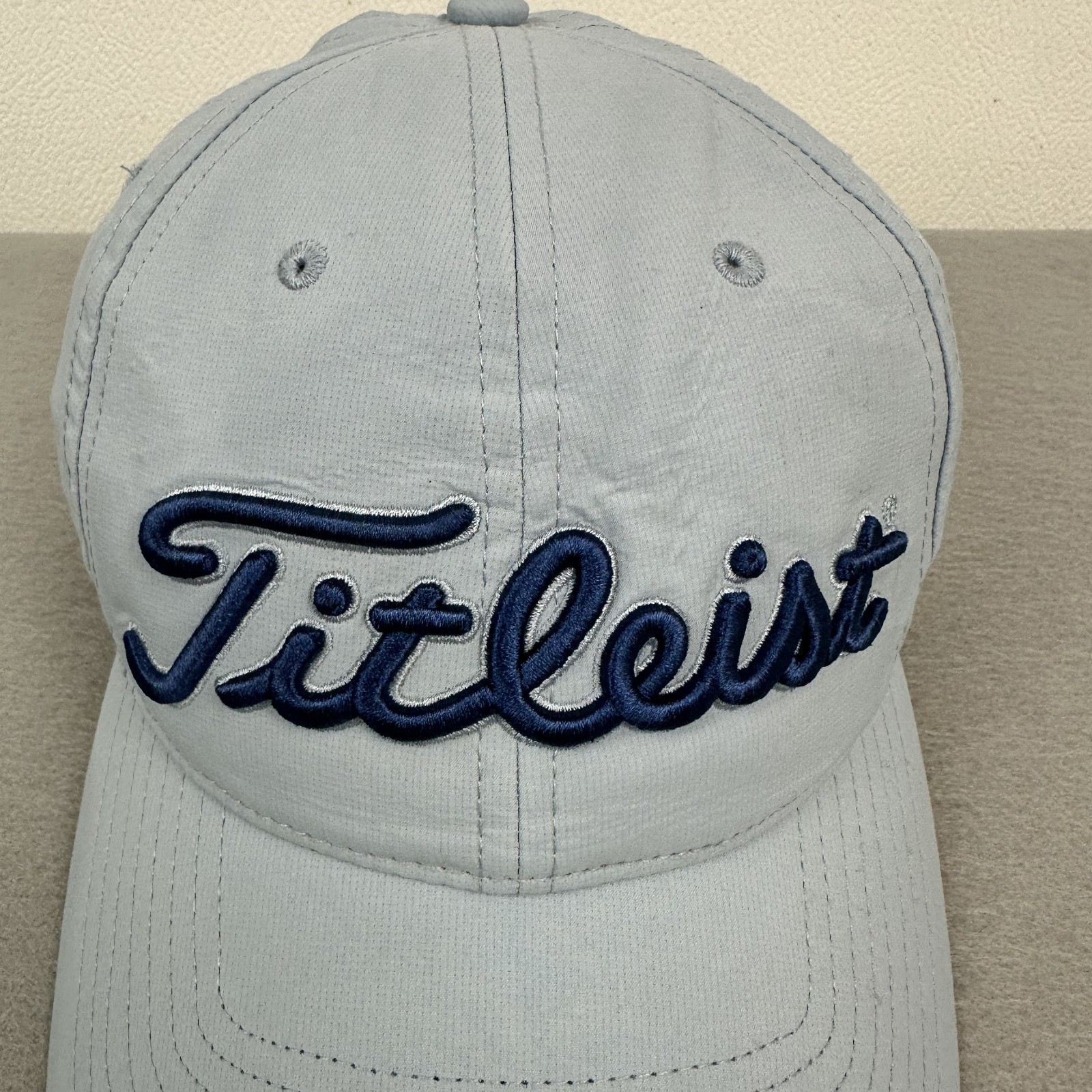 Titleist Hat Cap Men Strap Back Blue Solid Canvas… - image 2
