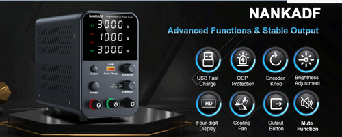 DC Variable Power Supply 30V 10A, Adjustable Bench Supply with USB QC - Picture 9 of 12