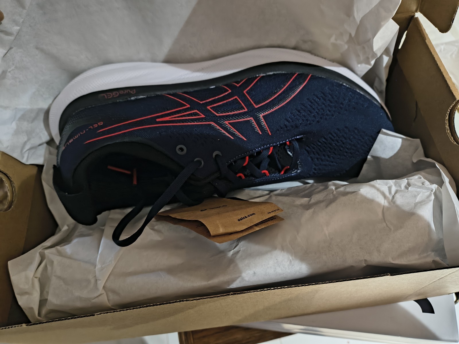 ASICS Gel Nimbus 25 'Midnight Electric Red'Size 10 Mens image 7