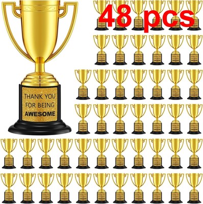 48 Mini 4 inch Trophies Awards Plastic Gold Trophy Cups Party Favors Adults
