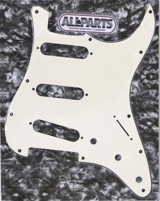 Allparts Strat  Style Pickguard Aged Parchment (P/B/P) - Made in USA