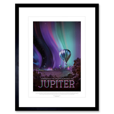 NASA Raumfahrt Werbung Jupiter gerahmter Wandkunstdruck 12 x 16 Zoll