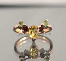 Natural Citrine Ring Garnet Ring Peridot Ring Engagement Ring Rings For Women