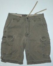 Boys 16 30 Waist Abercrombie Zipper Fly Green Drawstring Cargo Shorts