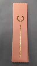 HOSPITALITY pink ribbon with gold foil letters lot of 5 wreath