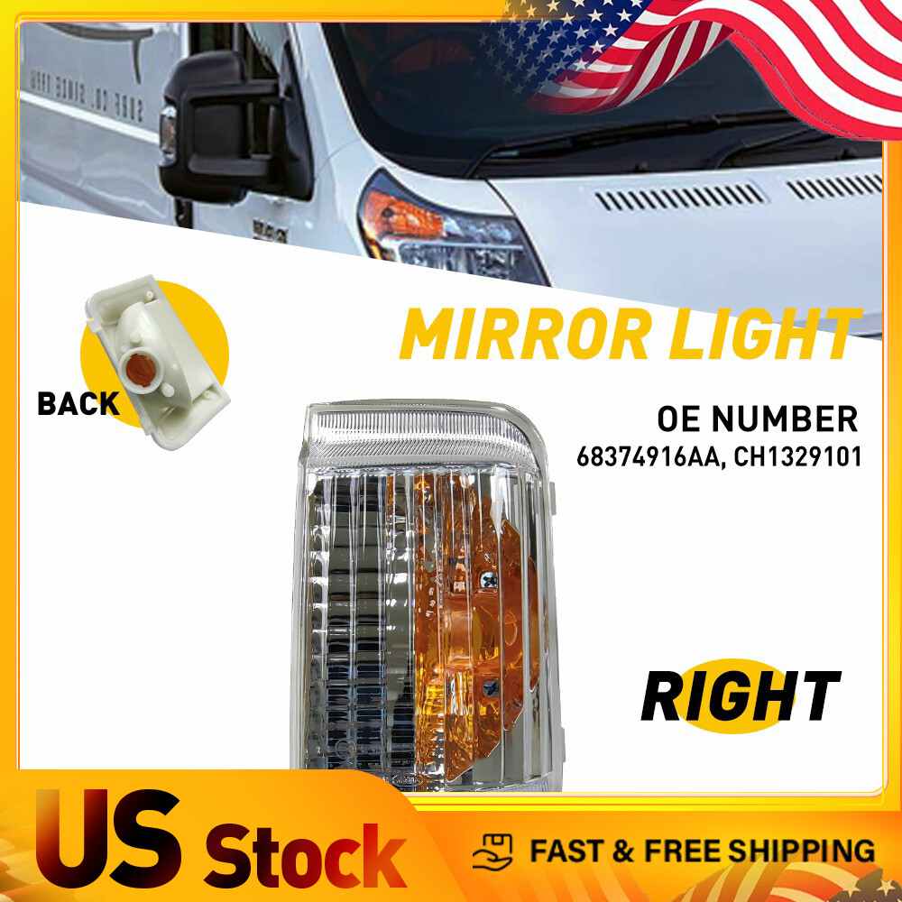 Mirror Side Turn Signal Fits Lamp For Cover Light Ram ProMaster 1500/2500/3500